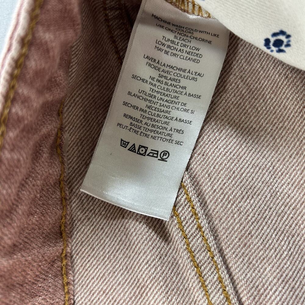 Pilcro Anthropologie Jeans Sz 31 The Vintage Straight Raw Hem High Rise Salmon - Picture 8 of 9